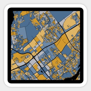 Laval Map Pattern in Blue & Gold Sticker